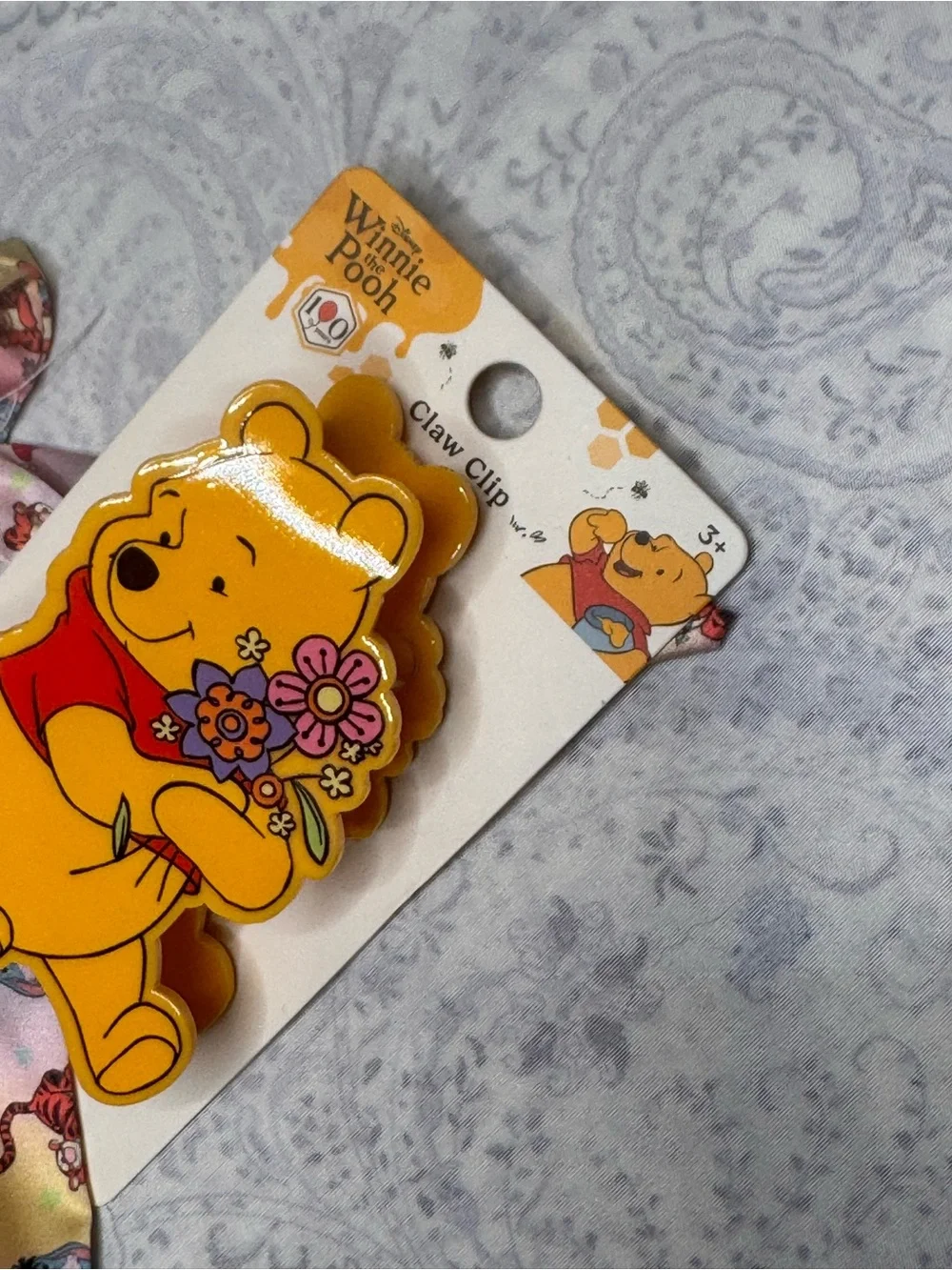 Disney Winnie The Pooh Silky Satin Scrunchie & Claw Clip Set